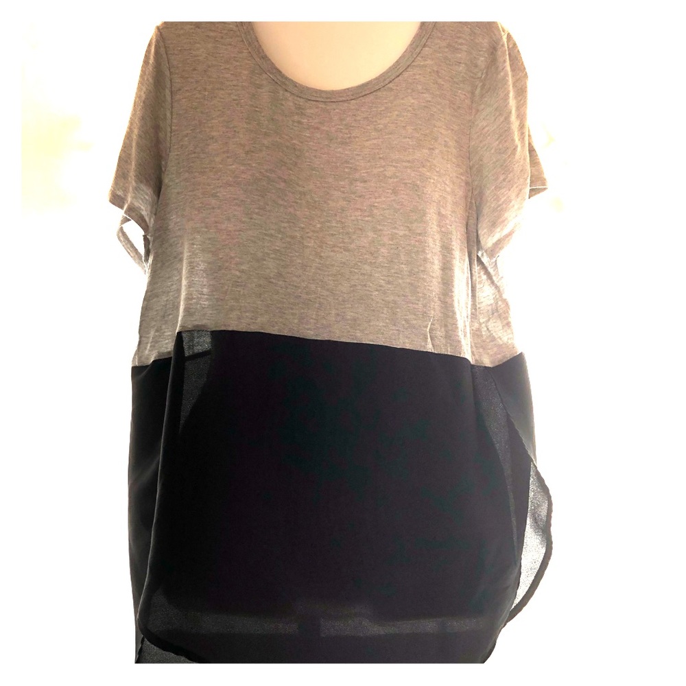 Two tone black/grey top or tunic made in USA